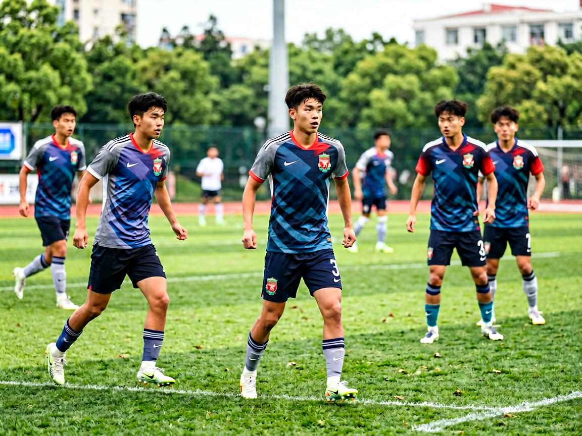 青训体系 - 年轻球员在训练场上进行专项技术训练